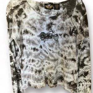 🔥🔥🔥Harley Davidson Vintage 100 Anniversary Shirt Embellished with Rhinestones